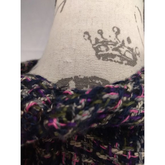 Monsoon Felissa Tweed style Sleeveless high neck faux button pencil dress US 12 - Picture 7 of 16